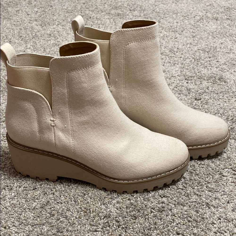 DV by Dolce Vita Cream Ankle Booties with Slip-On Design